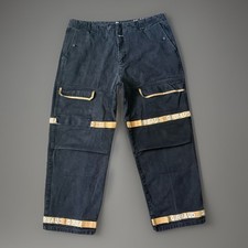 Vintage Marithe Francois Girbaud Black Shuttle Jeans Mens 44x32 Cargo Tape Baggy