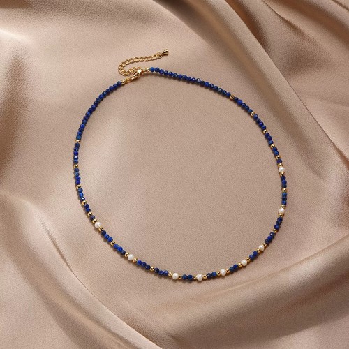 Freshwater pearl lapis - pearl, &