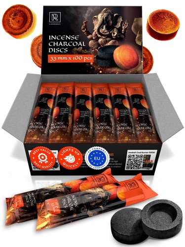 100 charcoal discs for incense - charcoal,