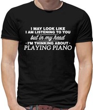 In My Head I'm Playing Piano Mens T-Shirt - Musician - Pianist - Instrument