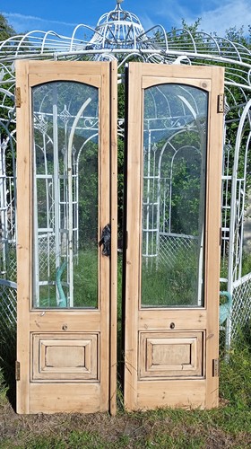French doors antique pine - french,