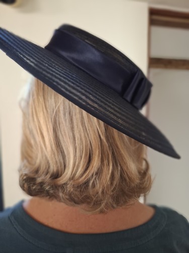 Hat navy wedding wide - navy,