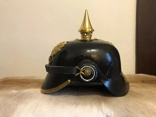 Prussian leather helmet german - leather,