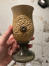Pair of Handmade Pottery Wine