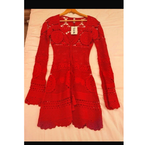 Rat boa red crochet - &,