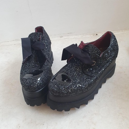 Black sparkle platforms - ,