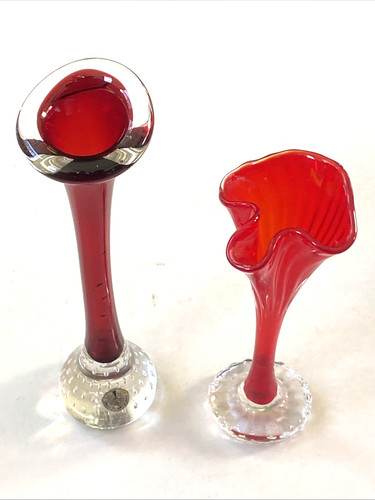 Vintage swedish red art glass - swedish,