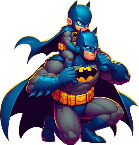 Colour batman dad son - batman,