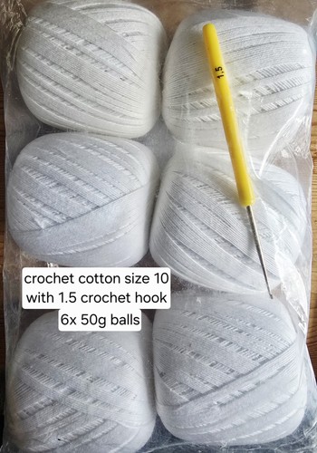 White crochet cotton size - 10,