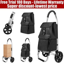Xtra Large Shopping Trolley 40L LightWeight Strong Folding Cart Shopper 2 Wheels