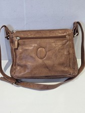 Vera Pelle Tan Leather Crossbody Bag