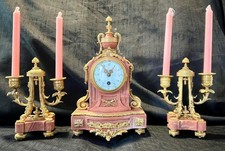 Antique french clock rare pink