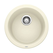 Blanco Rondo 18" Round Dual-Mount Silgranit Bar/Kitchen Sink, 513381 Biscuit
