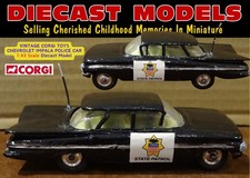 VINTAGE CORGI CHEVROLET IMPALA POLICE CAR; OLD UK MADE 1:43 SCALE DIECAST MODEL