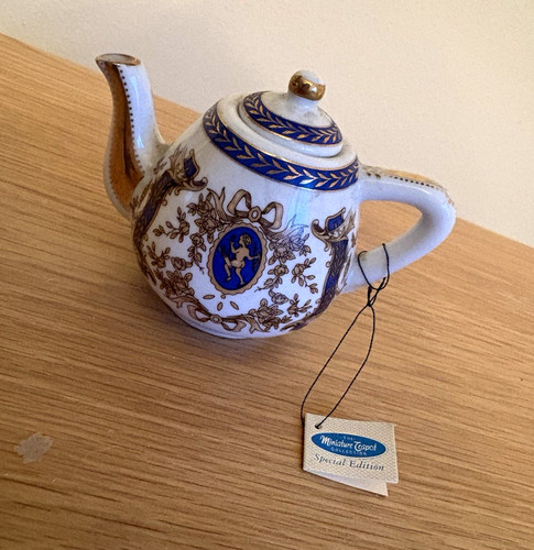 Porcelain art miniature teapot - porcelain,