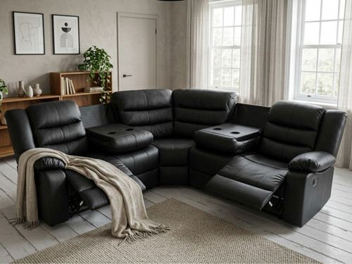 Roma leather corner recliner - corner,