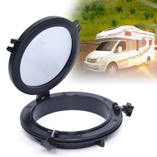 Round Porthole Window For Vans - Dark  Tint, Tempered Glass Auto Black 8" NEW UK