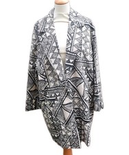 Per Una Longline Jacket Geometric Design Lined M & S Size Medium Charity Sale