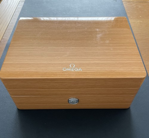 Omega wooden watch box with - omega,
