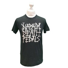 T-Shirt Napalm Death Pedals 1990s Rock Band Black Short Sleeve  Uk M eu 50