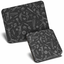 Mouse Mat & Coaster Set - BW -