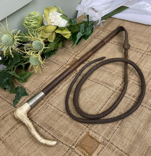 Antique horn handled leather - horn,