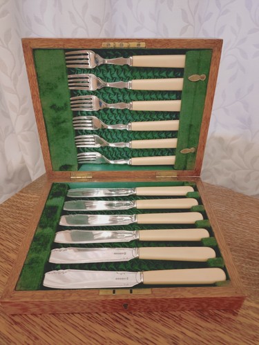 Vintage 12pc silver plate faux - 12pc,