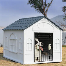 Large Plastic Dog House Pet Kennel Puppy Dog Shelter Indoor Outdoor Weatherproof