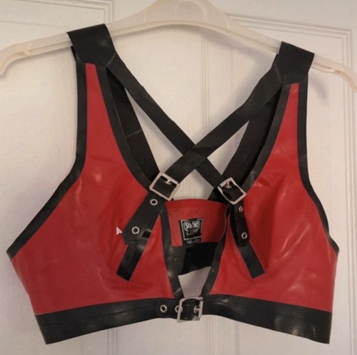 Honour full red latex outfit - red,