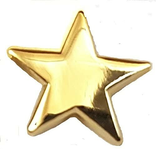 Gold star metal enamel - gold,