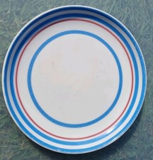 JAMIE OLIVER RED AND BLUE STRIPE SIDE PLATE DISH 19cm SMALL by QUEENS