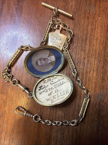 Masonic fob chain - &, locket