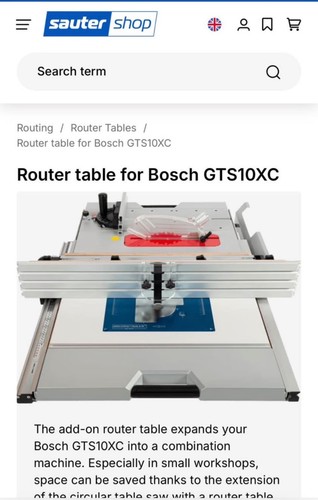 Router table add for - table, bosch