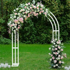 3 Layer Metal Wedding Arch Backdrop Stand Garden Pipe Arbor Flower Display Rack