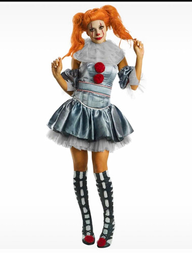 Women grey clown costume - grey,