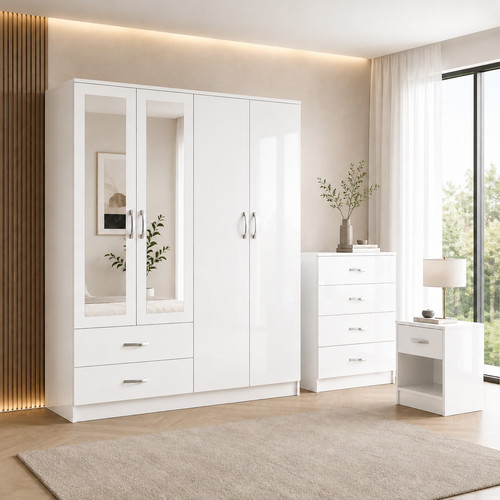 High gloss bedroom - gloss, furniture