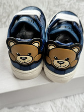 Moschino Teddy Bear Leather Sneakers blue - Boys  Size C3.5 (20) + original box 