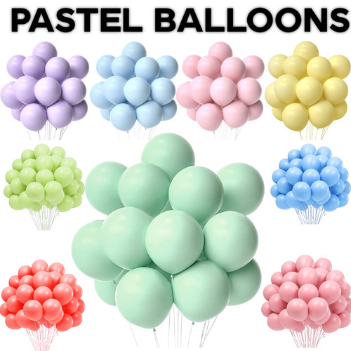 100pcs pastel latex balloons - 100pcs,
