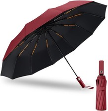 Fulton Hurricane Performance Umbrella, Black, Strong Wind Resistant Frame