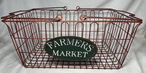 Wire metal basket - basket, farmers