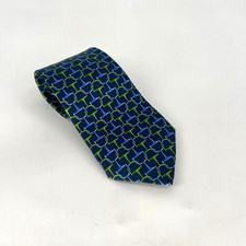 Brooks Brothers Silk Tie Buckle Horsebit Preppy Blue Green