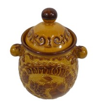 Large Vintage Bay West German Brown Ceramic Rumtopf Rumpot & Lid 164-55 14"