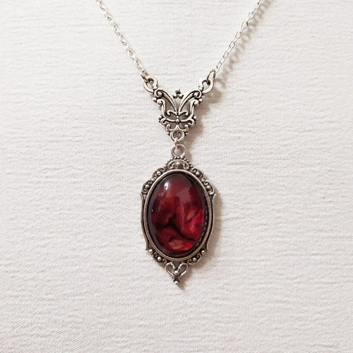 Gothic vampire cameo pendant - vampire,