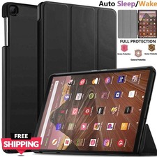 Shockproof PU Leather Smart Case Cover for AMAZON Kindle Fire 10 Auto Wake/sleep