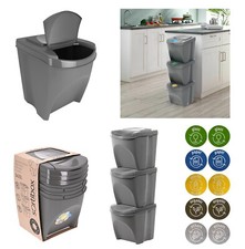 3 x 25L Recycle Bins Stackable