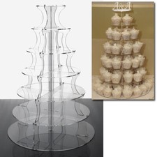 Cupcake Stand 7 Tier Round Clear Plastic Party Wedding Cake Display Tower