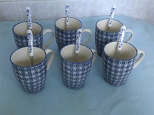 SET OF 6  NEW CERAMIC MUGS AND