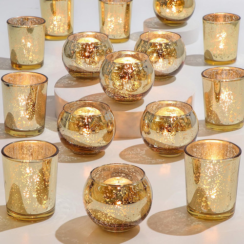 Pcs assorted gold votive - pcs,