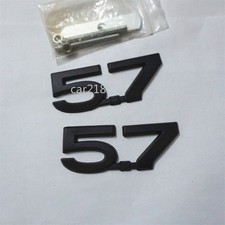 Black Matte 5.7 Metal Front Grille Emblem + Decal Badge Sticker V8 Grand Utility