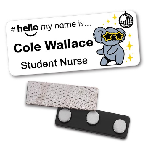 Hello name badge nurse koala - badge,